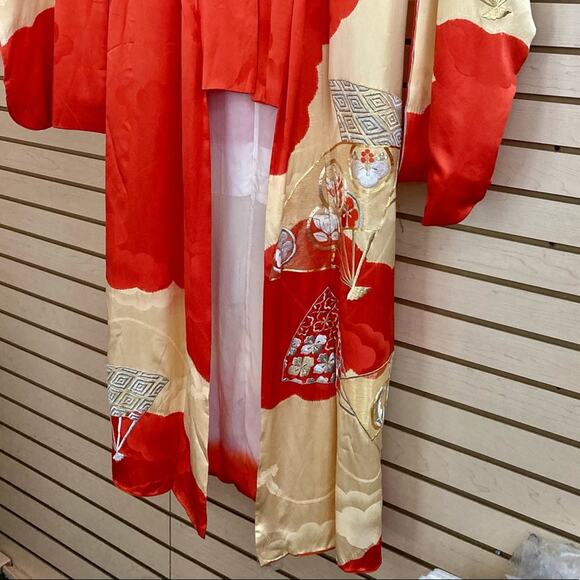 Ghibli lady eboshi Red/Gold Silk Kimono cosplay - Picture 6 of 16
